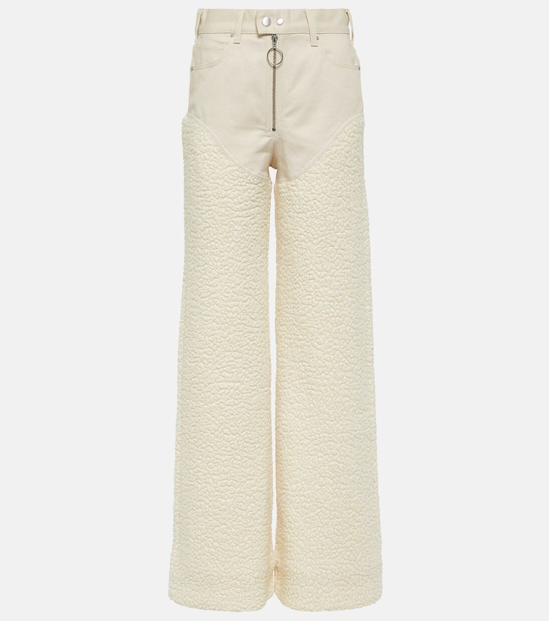 Kozzy high-rise faux-shearling straight pants | Mytheresa (UK)