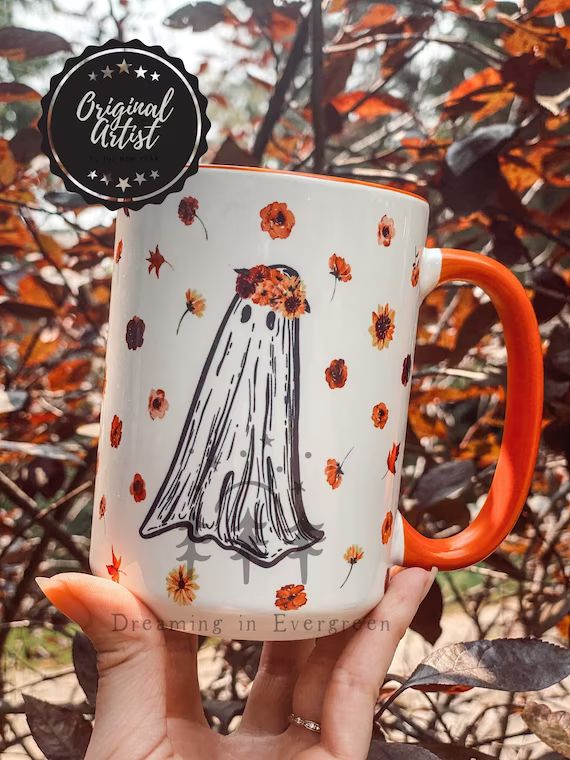 Cottagecore Floral Ghostie Coffee Mug  Spooky Mug  Ghost - Etsy | Etsy (US)