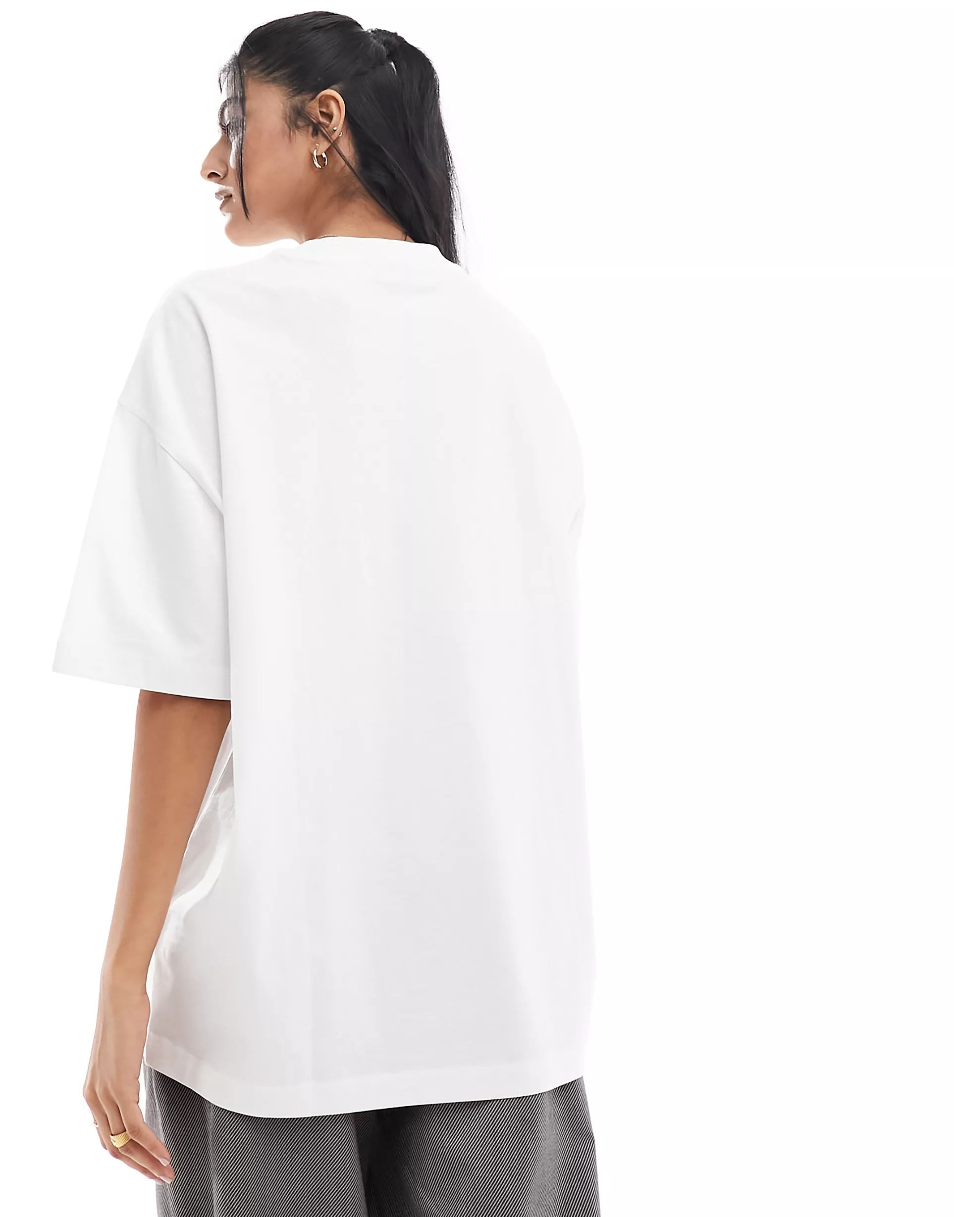 ASOS DESIGN heavyweight boyfriend fit t-shirt with happy hour graphic in white | ASOS (Global)