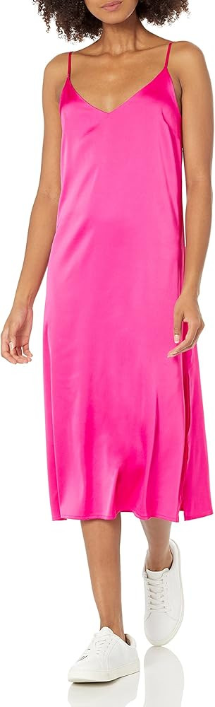 The Drop Women's Ana Silky V-Neck Midi Slip Dress | Amazon (US)