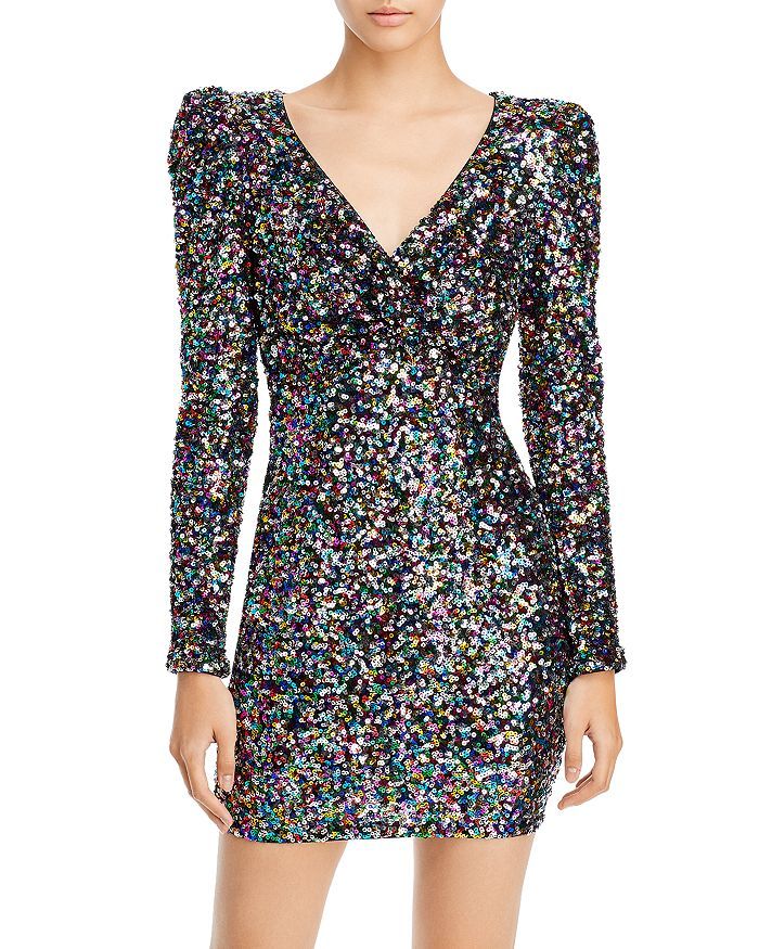 Rainbow Sequin Puff Sleeve Dress - 100% Exclusive | Bloomingdale's (US)