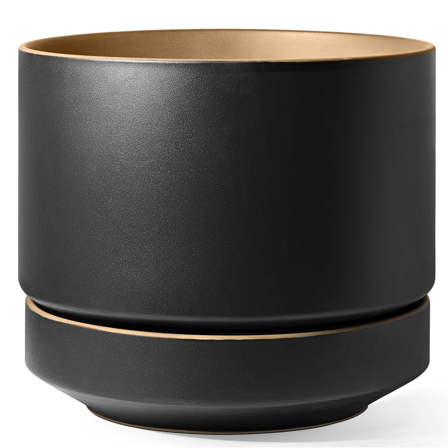 LE TAUCI 14 Inch Large Plant Pot with Saucer, Ceramic Outdoor & Indoor Big Planter with Drainage ... | Amazon (US)
