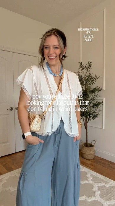 Entire outfit from amazon! 🙌🏻🩷 Love these flowy pants and top, perfect for a no cling outfit and when you just want to be comfortable but still cute! 👏🏻 Follow @maciejade for more midsize fashion! 

midsize fashion | midsize style | comfy but cute | size 10 | size 12 | summer style | loose pants | free people style | style over 30 | mom style | amazon fashion

#LTKootd #LTKSeasonal #LTKMidsize