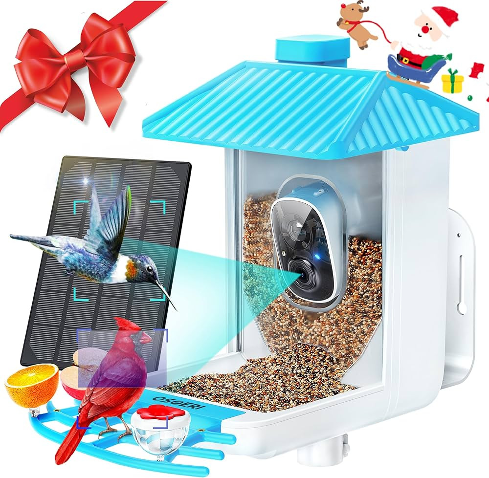 Osoeri Smart Bird Feeder with Camera, 1080P HD AI Identify Wild Bird Watching Camera, Auto Captur... | Amazon (US)