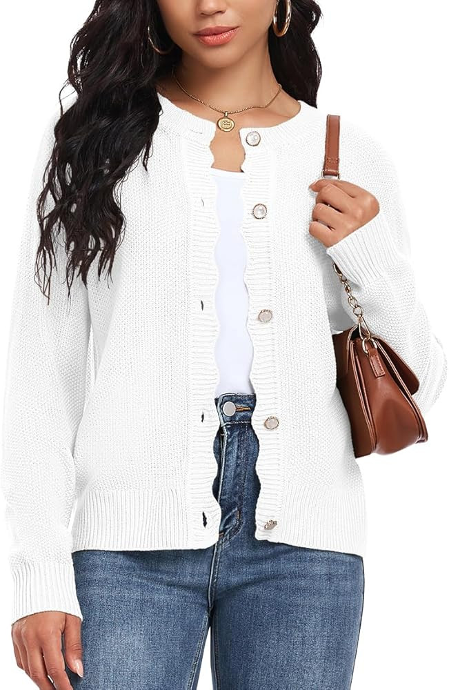 GRECERELLE Women Knit Cardigan Sweaters Long Sleeve Open Front Button Down Casual Trendy Jackets ... | Amazon (US)