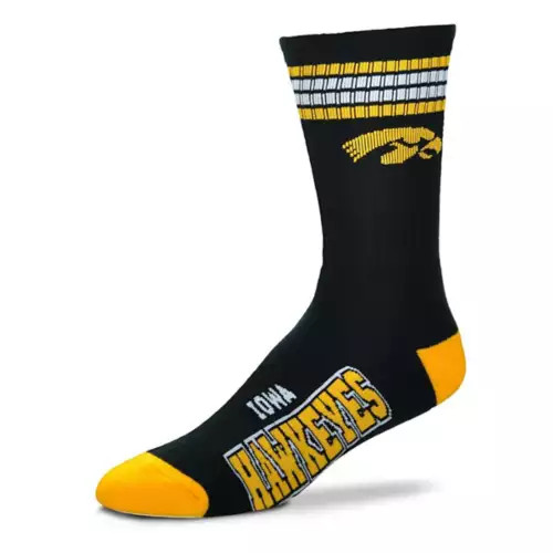 For Bare Feet Iowa Hawkeyes 4 Stripe Deuce Crew Socks | Scheels