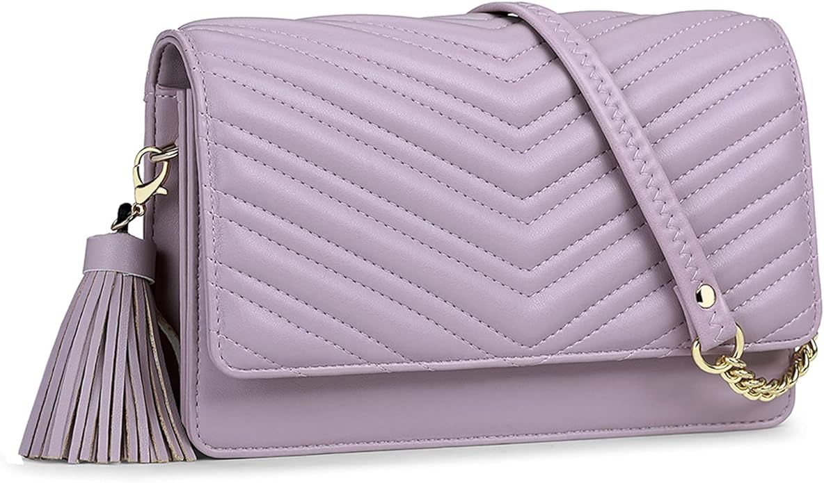 Peacocktion Small Quilted Crossbody Bags for Women, Shouler Handbags RFID Cell Phone Wallet Purse... | Amazon (US)