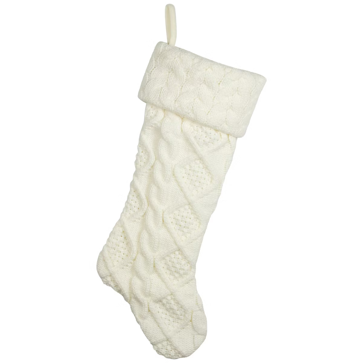 Northlight Cable Knit Christmas Stocking with Cuff - 21.5" - Cream | Target