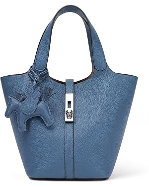 Tote Bag for Women Vegan Leather Bucket Purse for Women Top Handle Handbag Shoulder Bag with Deta... | Amazon (US)