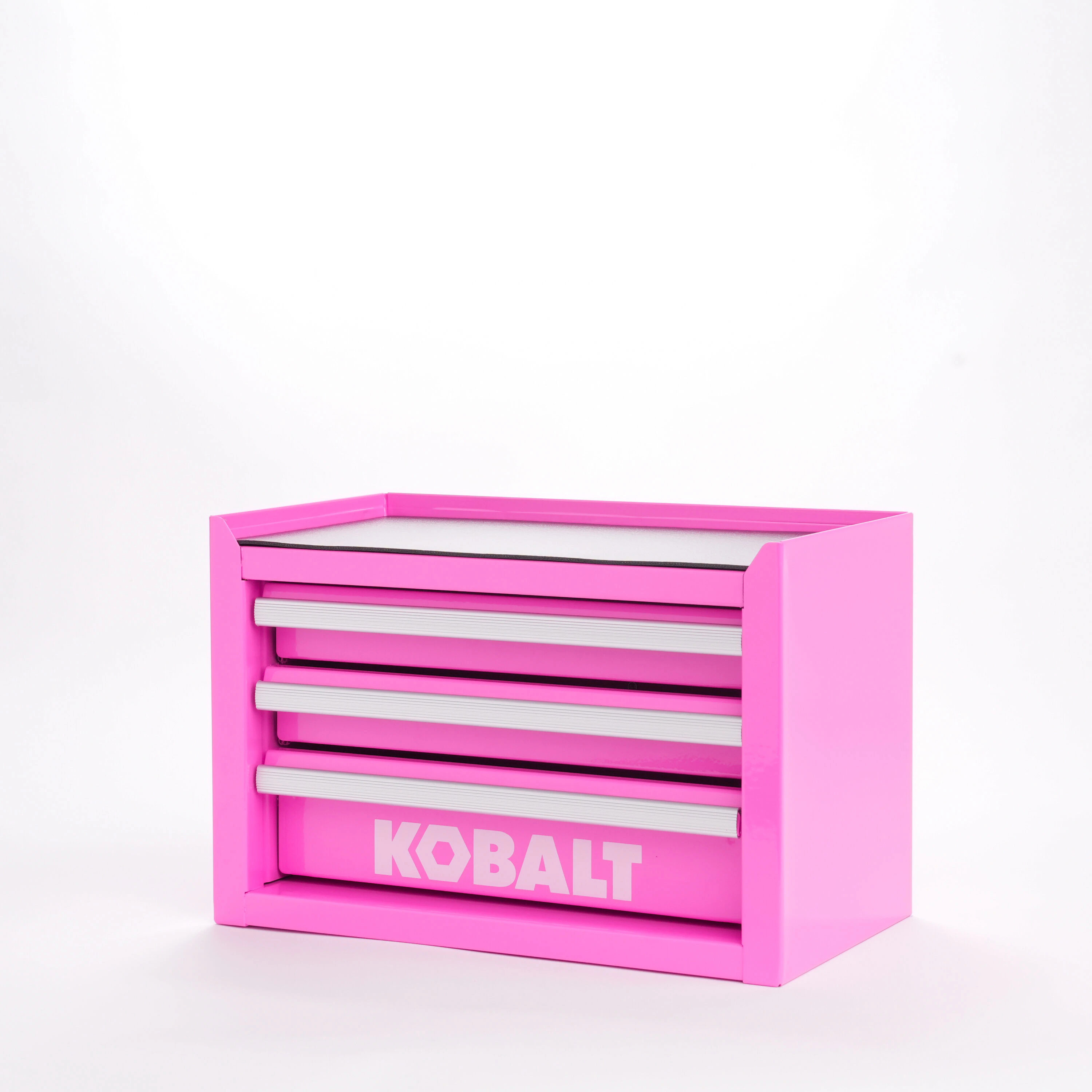 Kobalt Portable Mini Base Toolbox 11.1-in W x 7.36-in H x 6.14-in D 3 -Drawer Hot Pink Steel Tool Box | 55817 | Lowe's