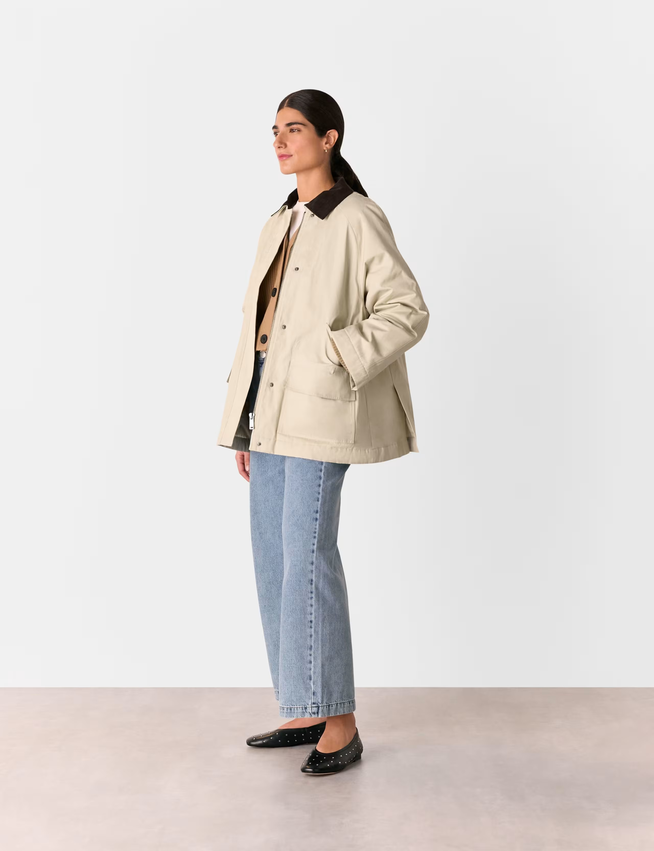 Waxed Pure Cotton Relaxed Utility Jacket | Marks & Spencer (UK)