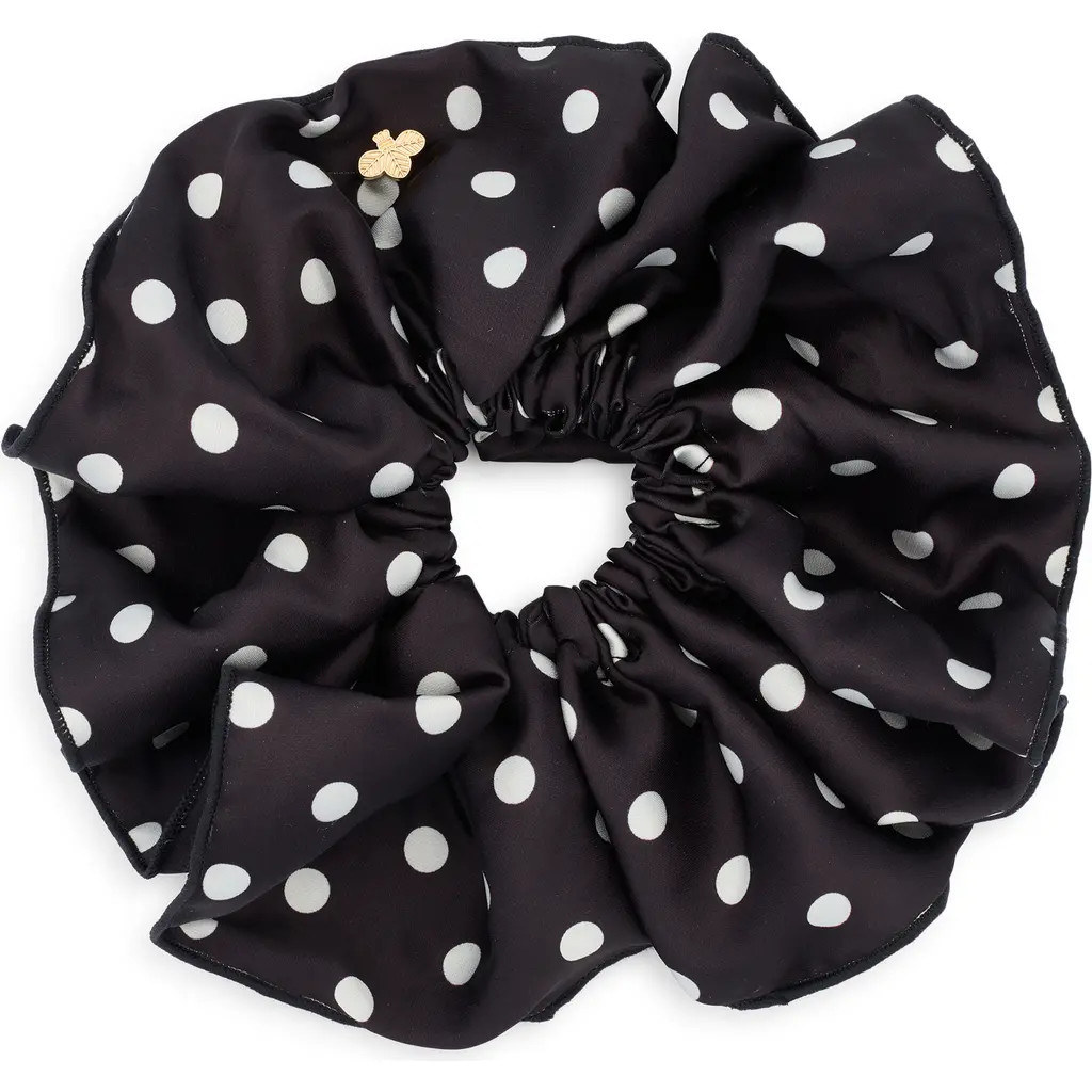 L. Erickson Dottie Polka Dot Scrunchie in Black/White at Nordstrom | Nordstrom