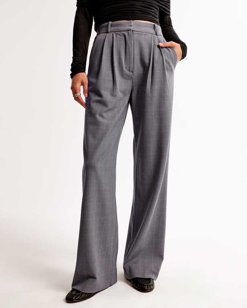 Women's A&F Sloane Tailored Wide Leg Pant | Women's Bottoms | Abercrombie.com | Abercrombie & Fitch (US)