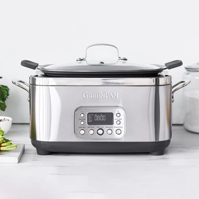 Elite 14-in-1 6-Quart Slow Cooker | Premiere Stainless Steel | GreenPan