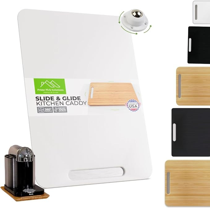 Bamboo Countertop Appliance Slider with 360' Wheels- Appliance Sliding Tray for Coffee Maker & He... | Amazon (US)