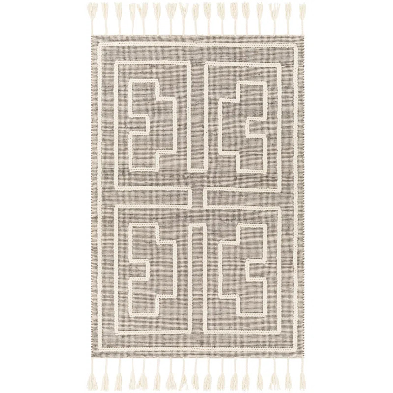 Rodrigue Handmade Flatweave Gray/White Area Rug | Wayfair North America