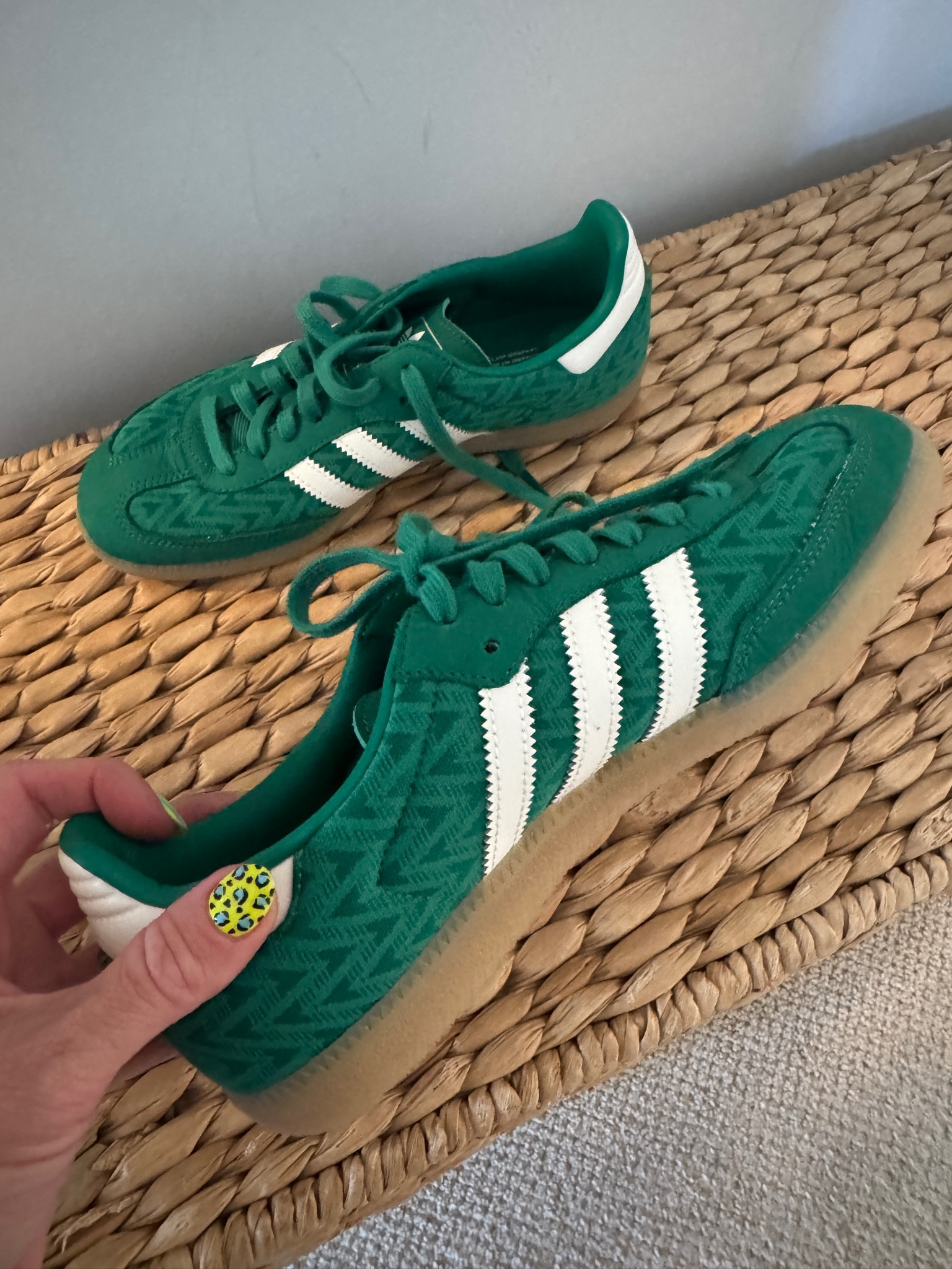 My newest sneaker purchase, my new summer favorites.  

#greensambas #adidassneakers #summershoes 

 #LTKSeasonal #LTKOver40