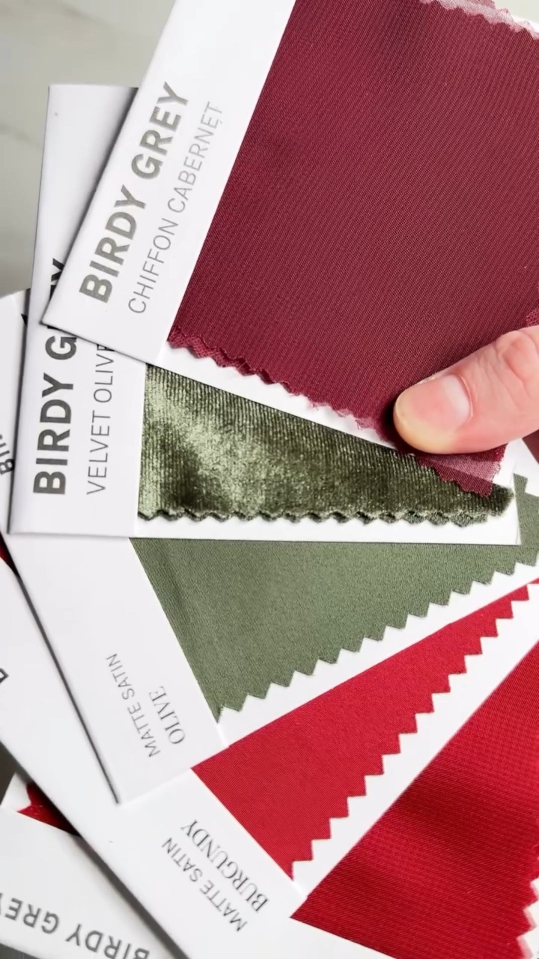 Birdy Grey bridal party swatches helped me choose my bridesmaid dresses 🥹✨ She uses the most beautiful fabrics in her gorgeous designs. 

I ended up going with Velvet Cabernet for my fabric,  I’ve been keeping it a secret until my wedding in a couple of days.

If you’re a bride or anyone looking for a special occasion dresses, pajamas, white bridal dresses or trying to pick your perfect wedding and bridesmaid colors, get the 6 free swatches Birdy Grey offers — it makes it so much easier.
Can’t wait for everyone to see this color in the designs I choose for my girls. 💍🍷

@birdygrey 
#birdygrey #birdygreypartner #bridesmaidcolors #bridesmaiddresses #velvetbridesmaiddresses #weddingplanning #christmaswedding #bridaldream #bridaldresses #cabernetchristmas #bordeaux #deepburgundycolor

#LTKHoliday #LTKSeasonal #LTKWedding