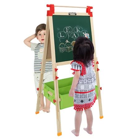 UBesGoo Kids Wooden Art Easel, with Paper Roll and Drawing Accessories | Walmart (US)
