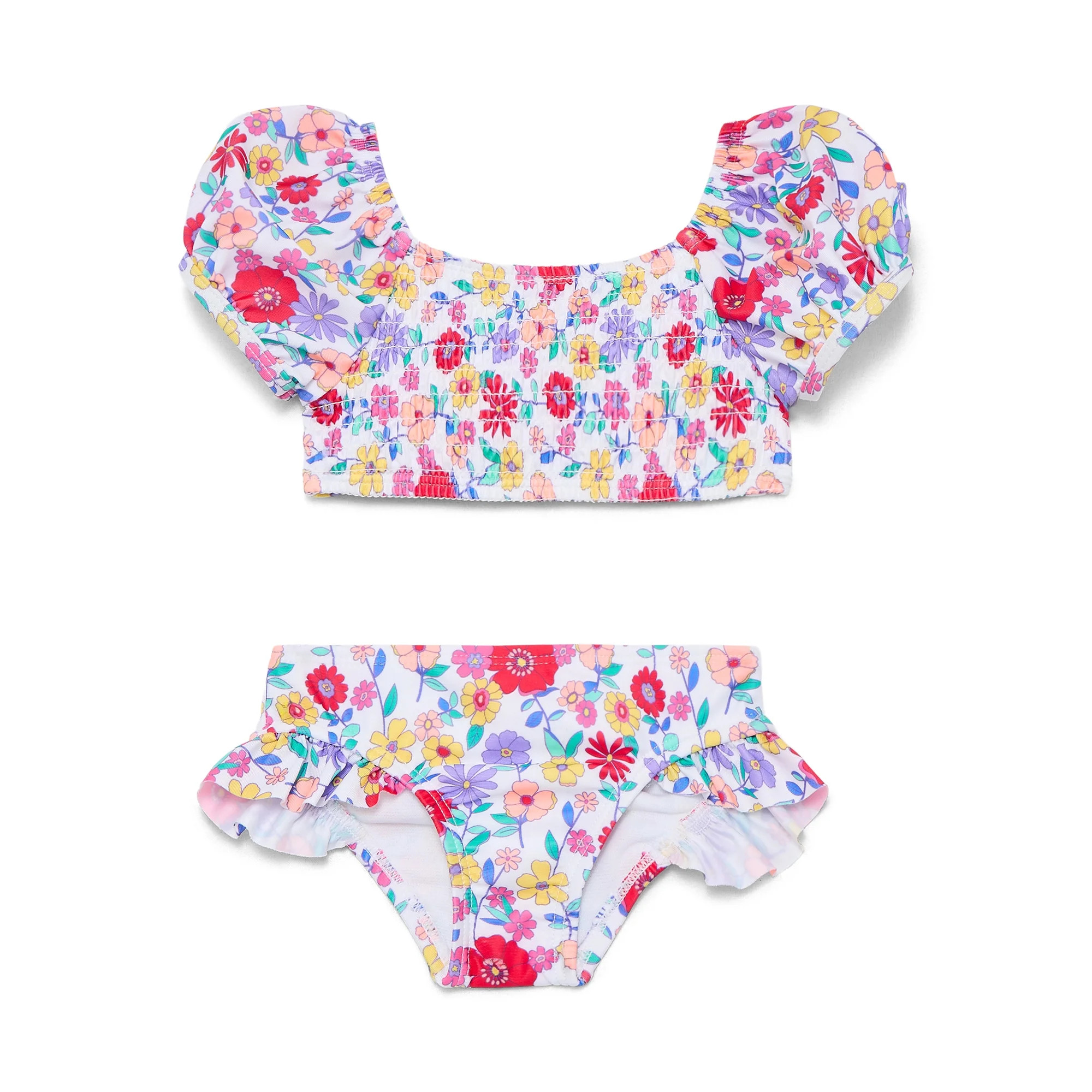 Wonder Nation Baby and Toddler Girl Puff-Sleeve Bikini Swimsuit, 2-Piece, Sizes 12M-5T | Walmart (US)