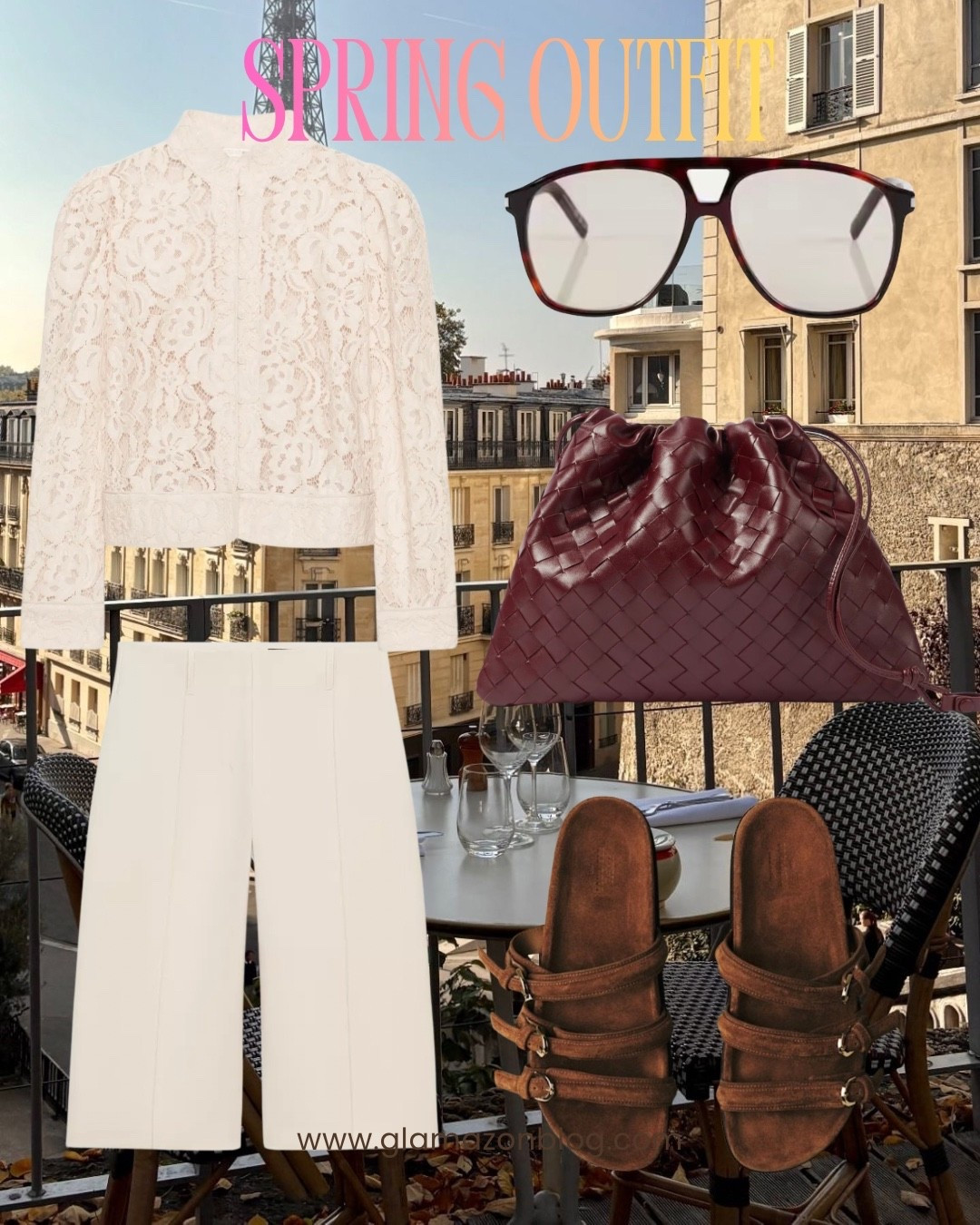 Lace top, Bermuda shorts, Bottega bag, ysl sunglasses, suede sandals, sezane sandals, cream trousers, Mytheresa 

#LTKsummer #LTKuk #LTKspring