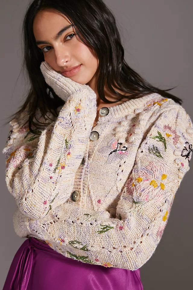 Floral Embroidered Cardigan | Anthropologie (US)