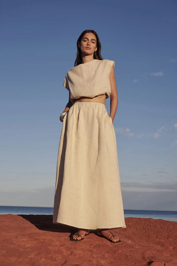 AMY NATURAL LINEN BUBBLE TOP | DISSH