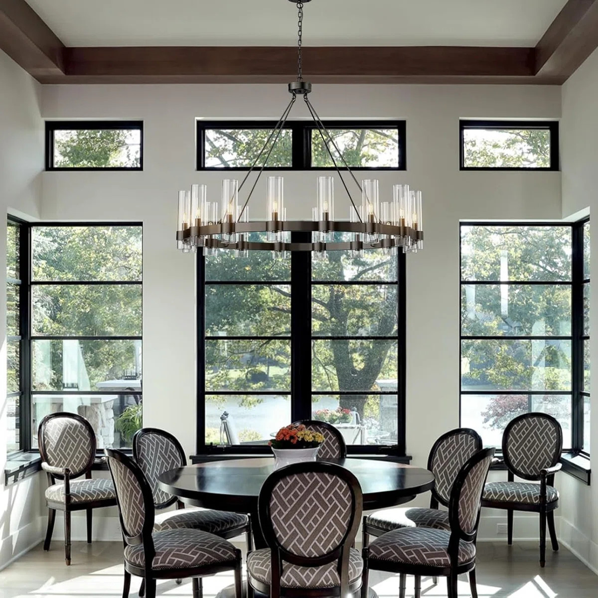 Dhmendar 16 - Light 48'' Glass LED Wagon Wheel Chandelier | Wayfair North America
