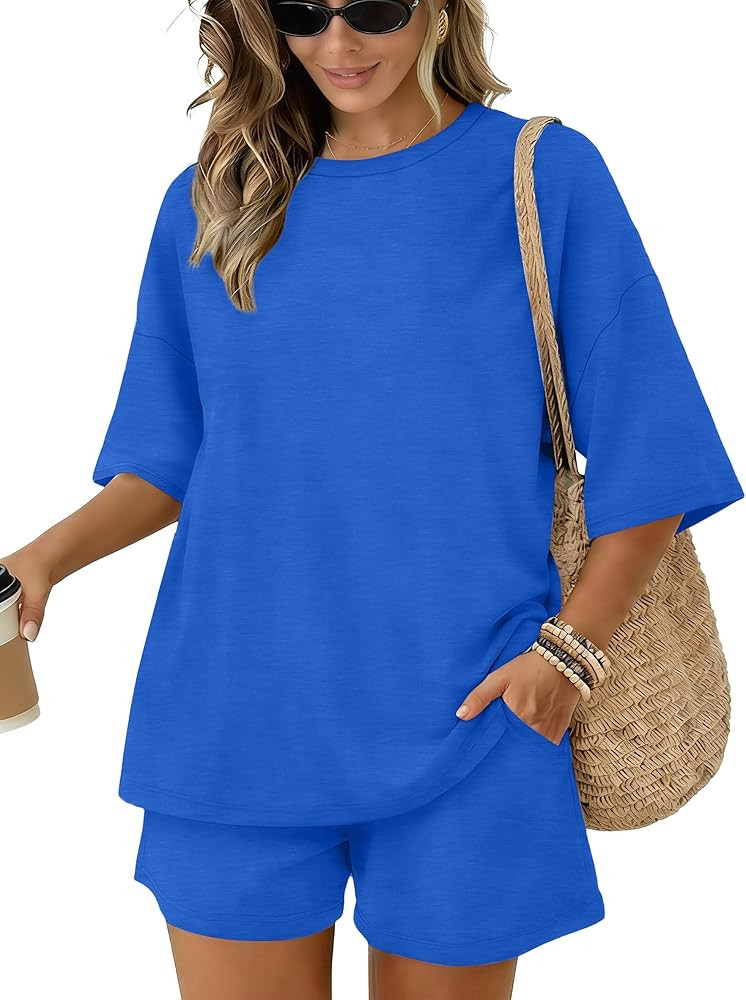 Sampeel Womens 2 Piece Sets 3/4 Sleeve Oversized Tops Lounge Sets Loungewear Business Casual Summ... | Amazon (US)