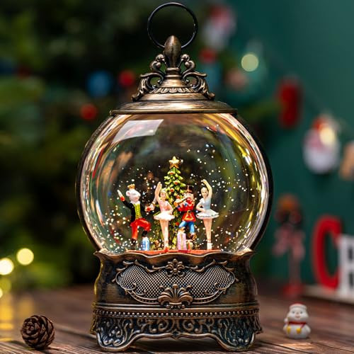 Nutcracker Ballet Scene Christmas Snow Globe Lantern Indoor Decor Walnut Soldier with Music,6H Timer,USB Lined/Battery Operated Lighted Lantern for Christmas Festival Decoration Giftsts | Amazon (US)