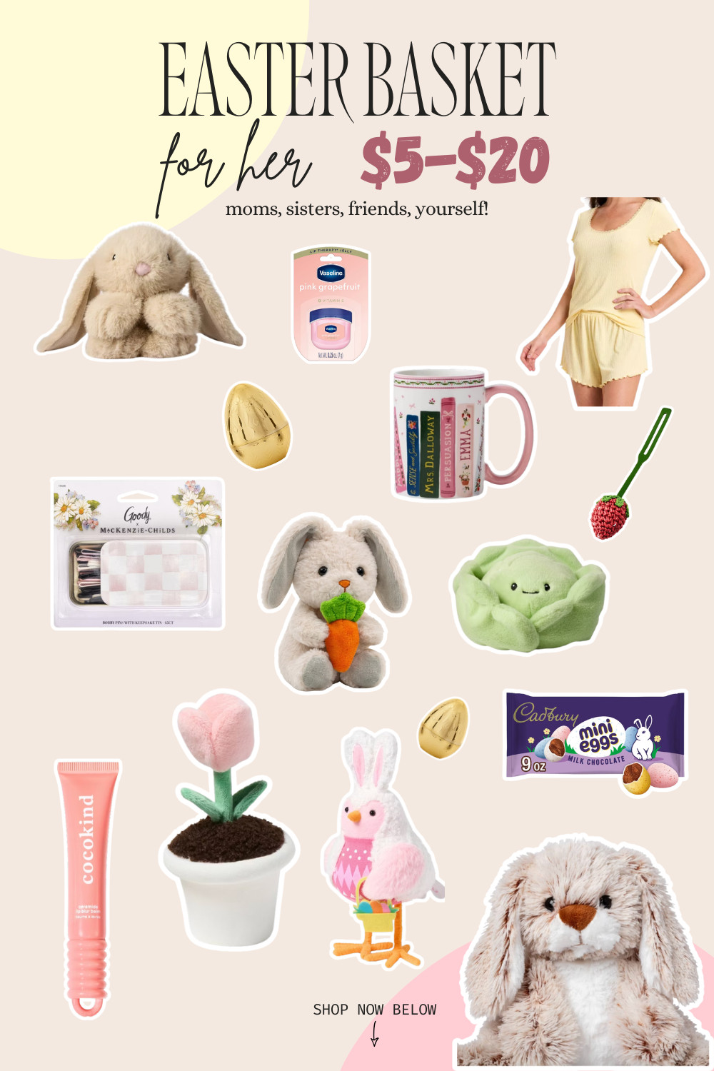 The cutest Easter basket ideas for her 🐰🌸

Everything in this basket is from Target and under $20—perfect for moms, sisters, friends, or yourself.

Think cozy plushies, mini beauty finds, sweet treats, and little lifestyle gifts that feel thoughtful but still affordable.

If you’re putting together an Easter basket this year, this is your sign to keep it cute, curated, and budget-friendly.

Shop everything in my LTK 👇
#easterbasketideas #targetfinds #eastergifts #giftideasforher #affordablegifts #springgifts #targetstyle #ltkfinds #easterinspo #basketideas 

 #LTKselfcare #LTKSeasonal #LTKSaleAlert