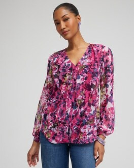 Chiffon Floral Ruffle Blouse | Chico's