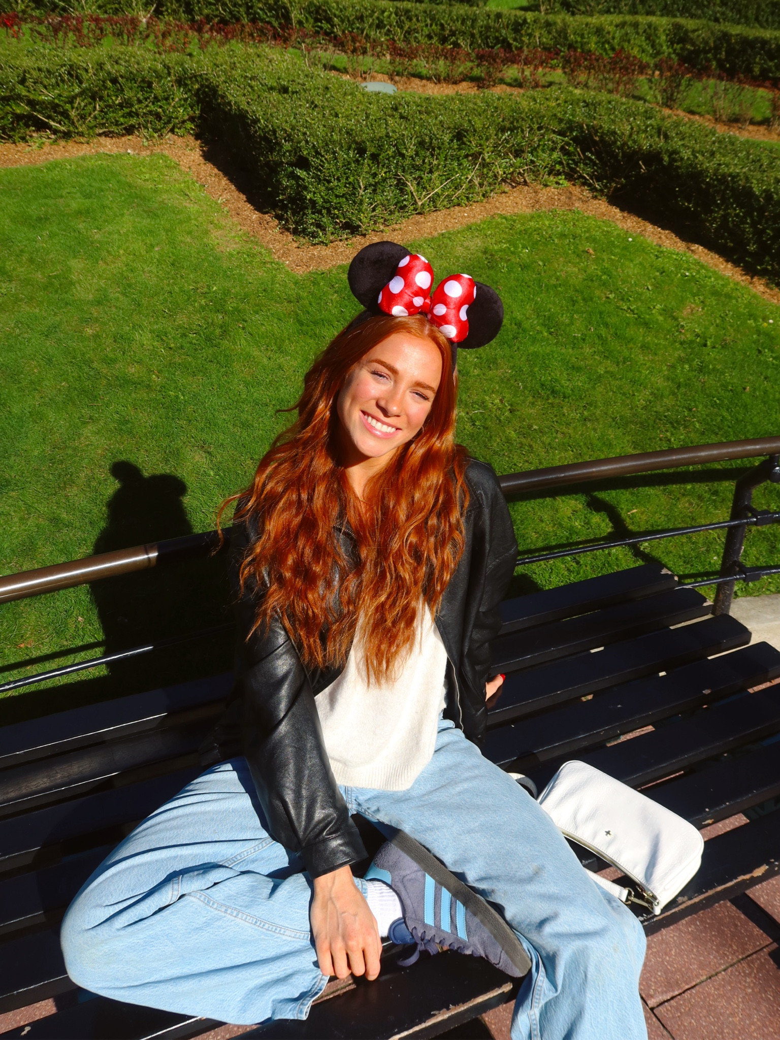 Disneyland in Paris outfit #abercrombie #lowrise #jeans #leatherjacket #sweater #americaneagle #adidas #gazelle #bluetennisshoes #sneakers 

#LTKfindsunder100 #LTKstyletip #LTKActive