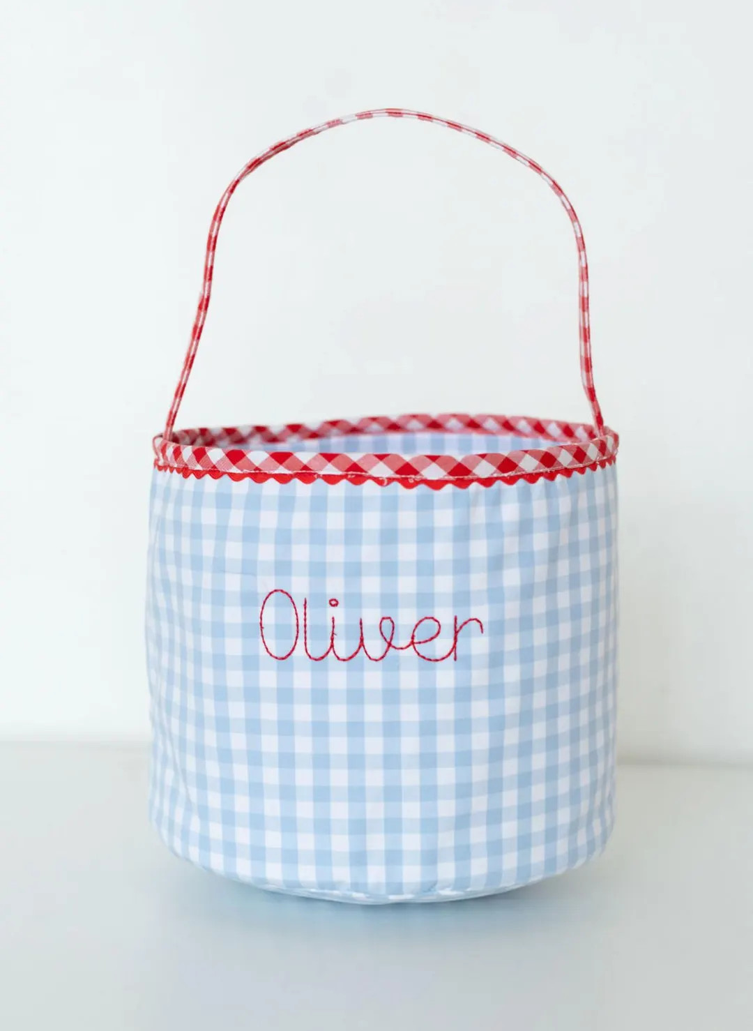 Boys Personalized Valentine's Day Bucket, Blue Gingham Valentine's Bag, Valentine's Day Gift for ... | Etsy (US)