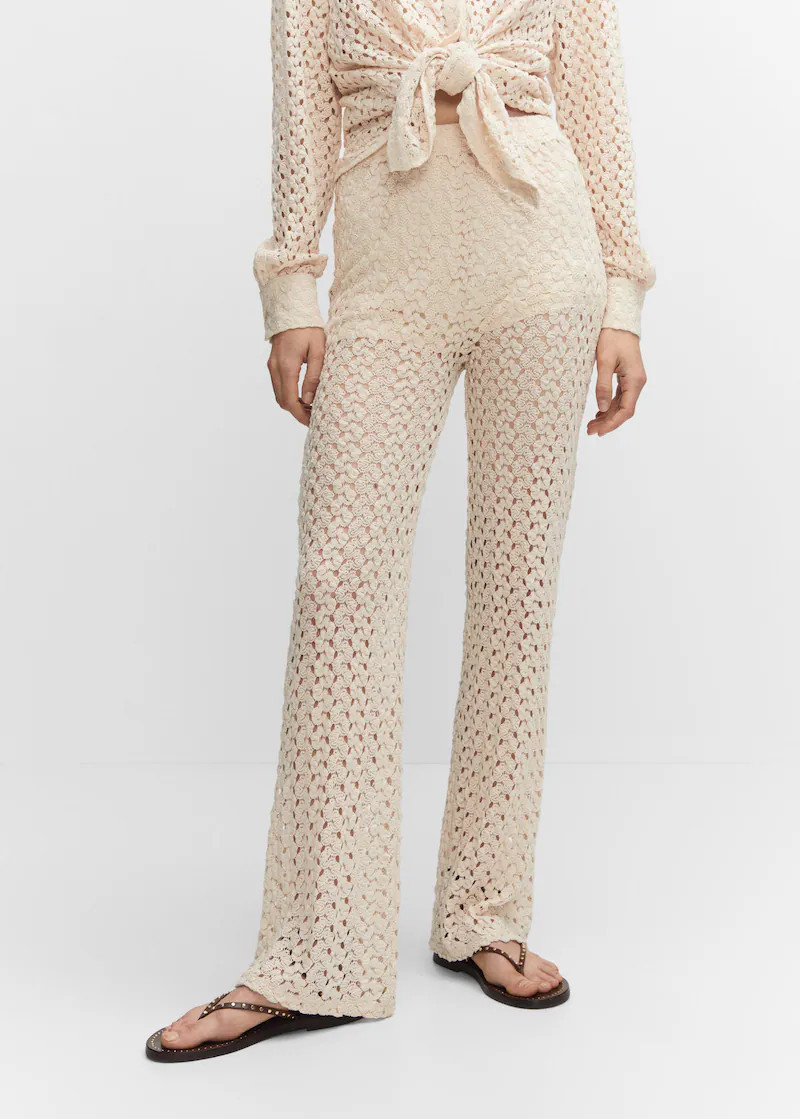 Straight crochet pants -  Women | Mango USA | MANGO (US)
