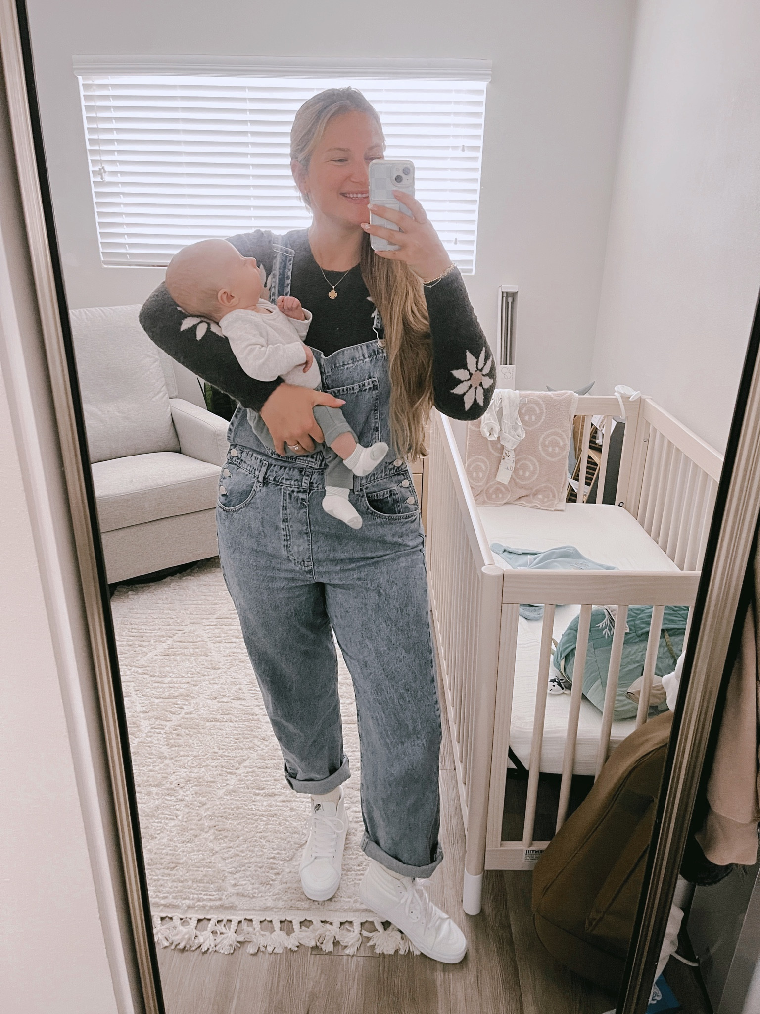 Little brunchin fit check with my main squeeze ✨💙 Order TTS in the overalls for a loose look. I’m wearing a large. These fit when I had my baby bump too! 

#LTKcurves #LTKbaby #LTKfamily