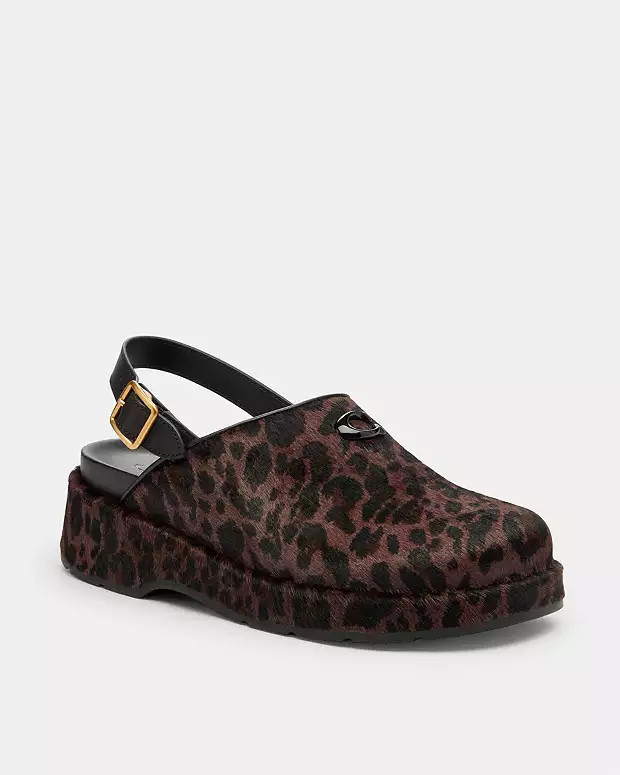 Sculpted C Platform Clog With Leopard Print | Coach (US)