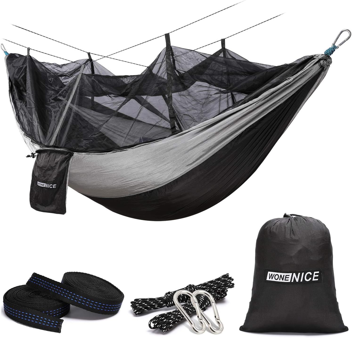 WoneNice Hammock with Mosquito Net, Portable Lightweight Nylon Parachute Multifunctional Hammock ... | Amazon (US)