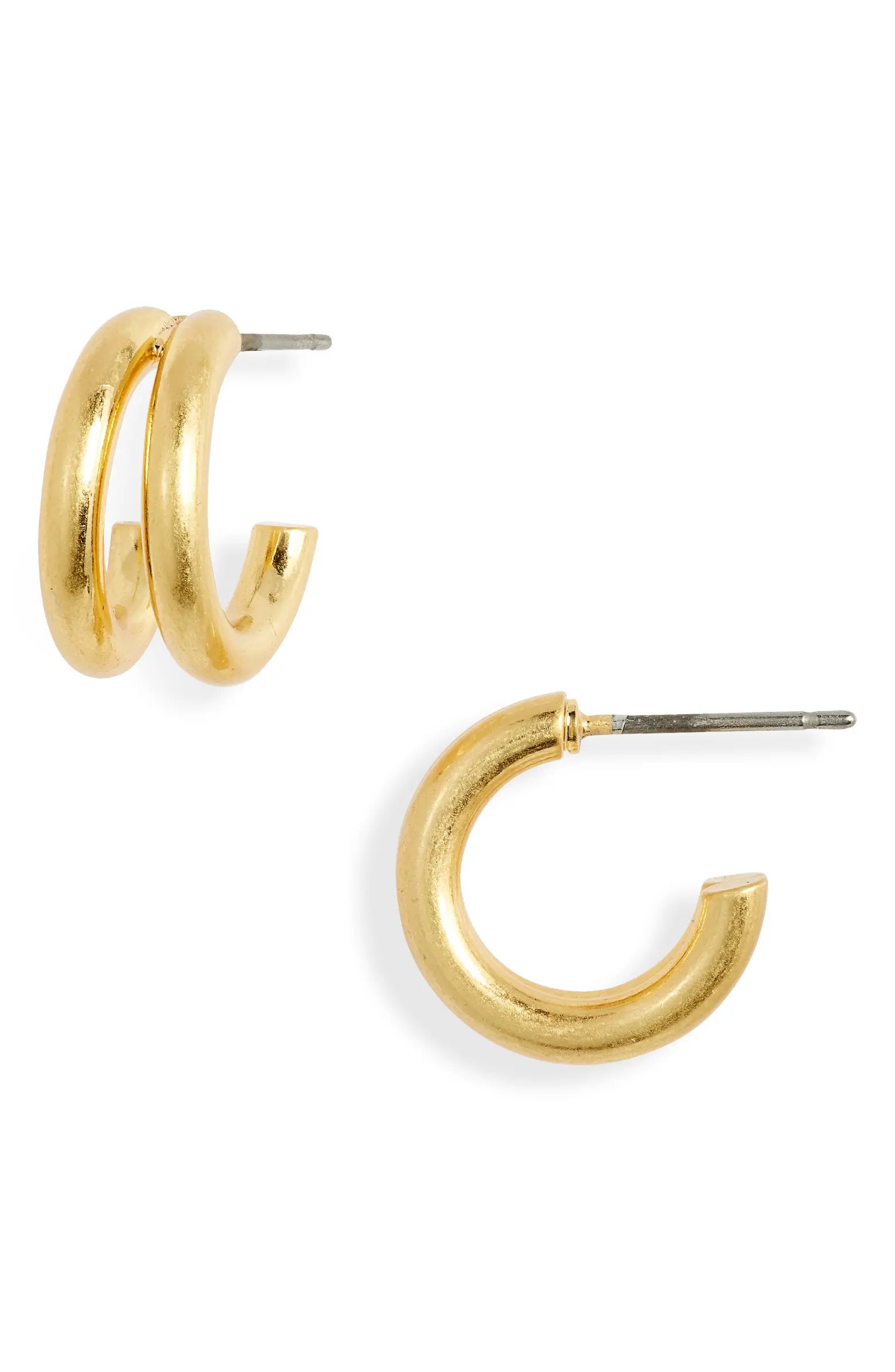 Madewell Split Mini Hoop Earrings | Nordstrom | Nordstrom