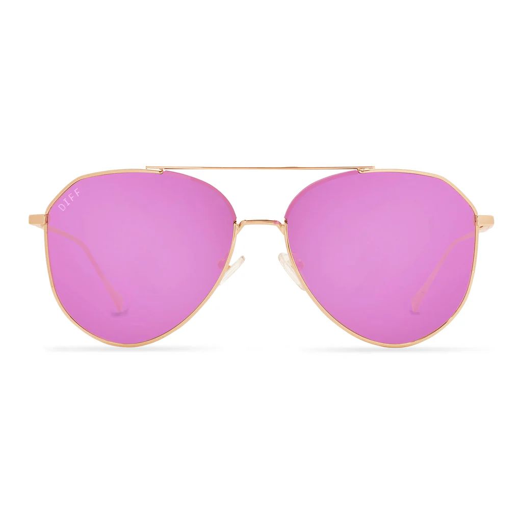 COLOR: rose gold   pink mirror sunglasses | DIFF Eyewear