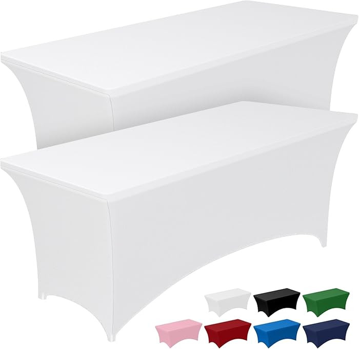Pureegg Spandex Tablecloth 6ft - 2 Pack, Fitted and Tight Cloth for Rectangle Table, Wrinkle-Free... | Amazon (US)