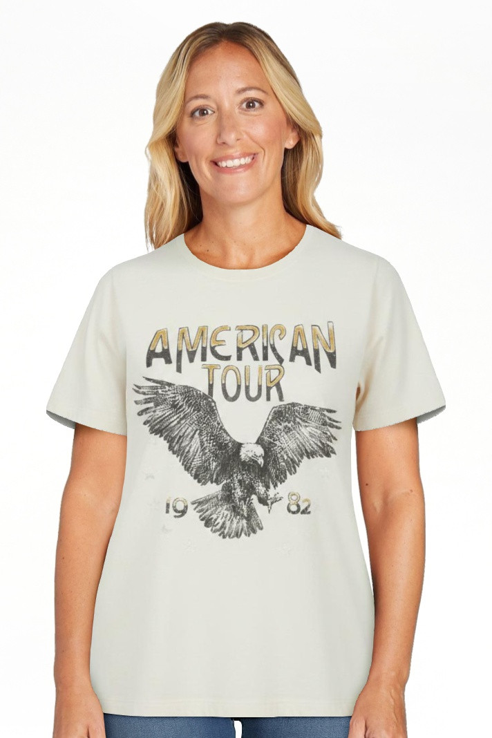Women's Vintage Inspired Band Tour Graphic Tee with Short Sleeves, Sizes XXS-XXL | Walmart (US)