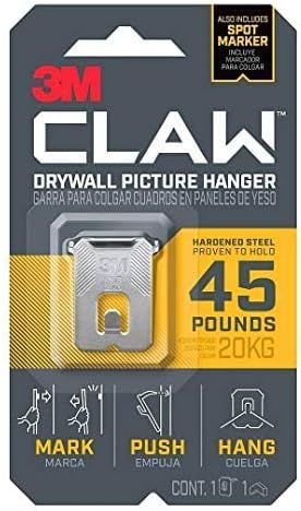 3M CLAW Strong Durable Drywall Picture Hanger (45 LB) | Amazon (US)