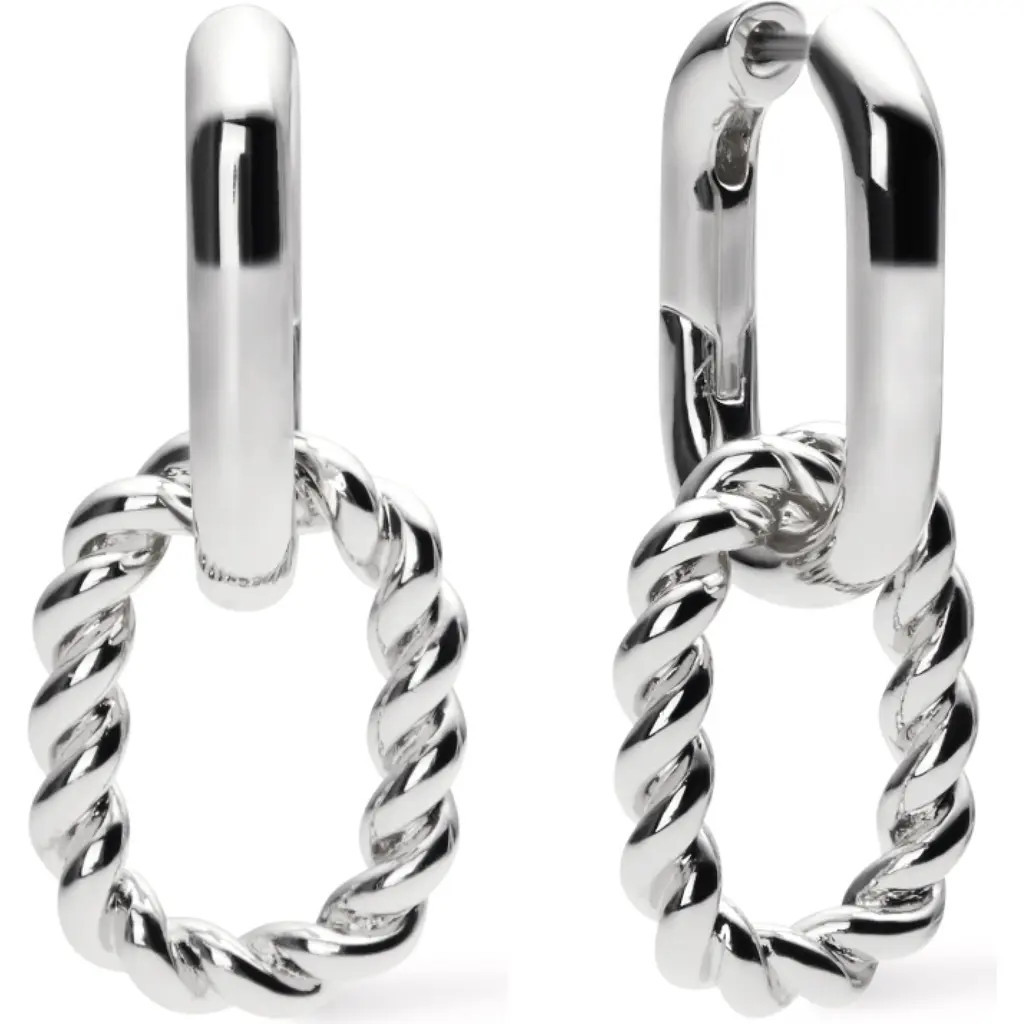 Ana Luisa Double Hoop Earrings - Ash Double in Silver at Nordstrom, Size Small | Nordstrom