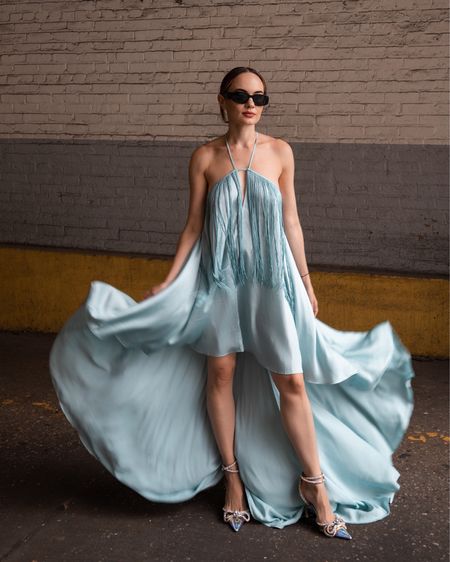 This blue fringe gown is a perfect wedding guest option for a casual wedding dress code! 🦋 

#LTKstyletip #LTKwedding