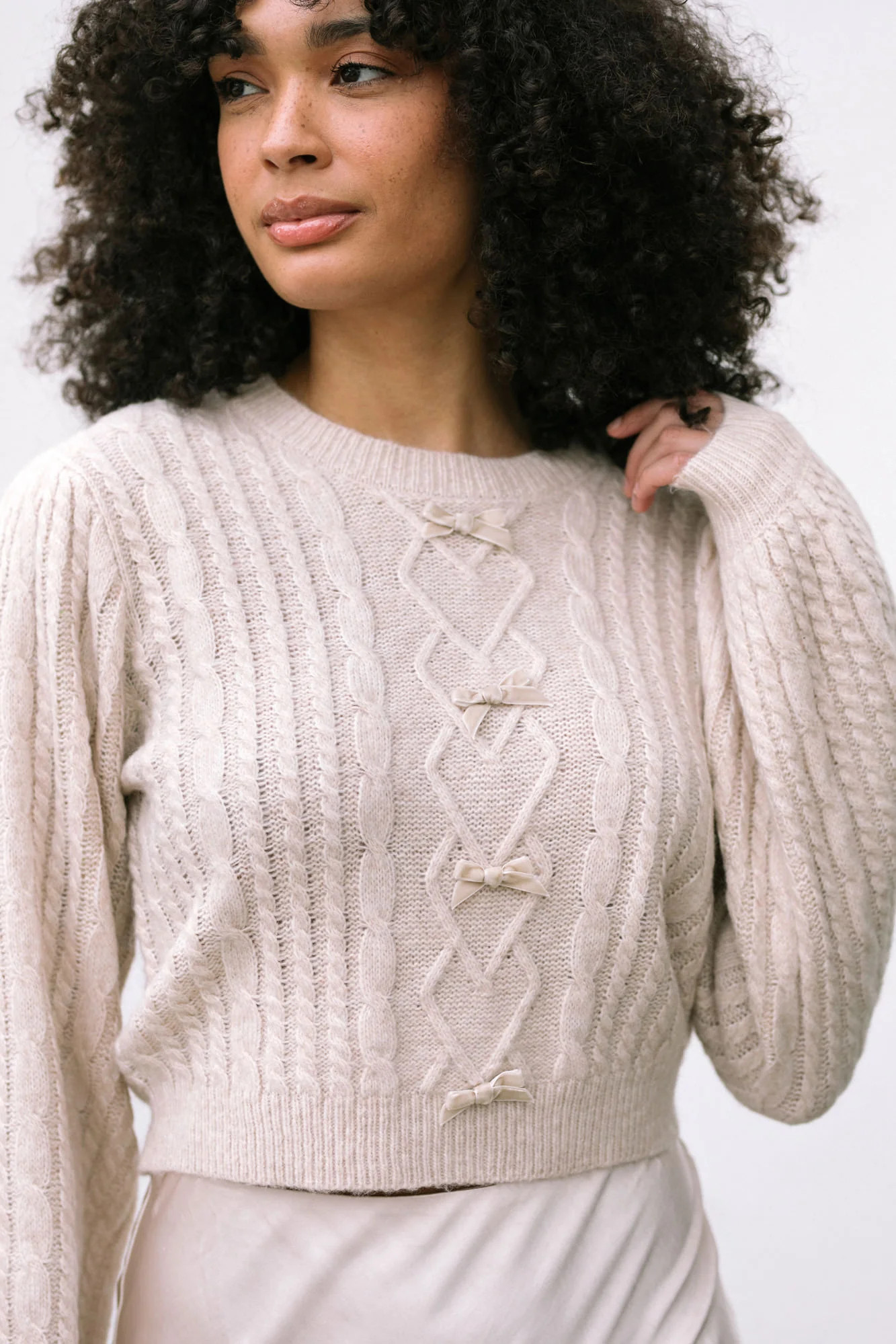 Mimi Bow Knit Sweater | Morning Lavender