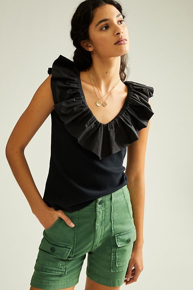 Maeve Tina Ruffled Tank | Anthropologie (US)