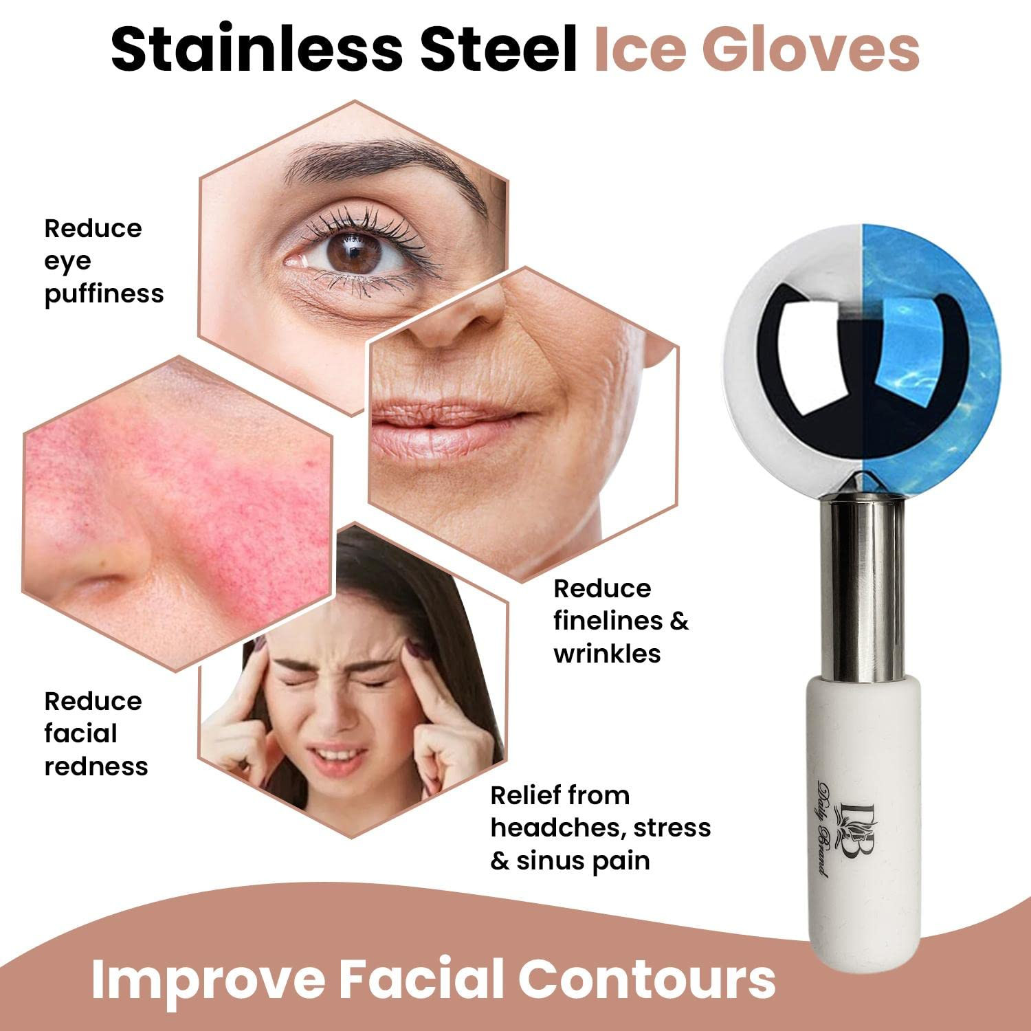 Ice Globes for Facials, Stainless Steel Massaging Ice Globes for Face, Neck and Eyes, Facial Ice ... | Amazon (US)