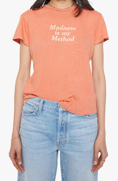 MOTHER The Sinful Short Sleeve Graphic T-Shirt in Madness Is My Method at Nordstrom, Size X-Small | Nordstrom