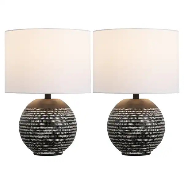 SAFAVIEH Lighting Soto, 20 Inch, Black, Resin Tabe Lamp (Set of 2) - 14"W x 14"D x 20"H | Bed Bath & Beyond